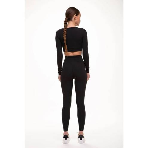 n:philanthropy  Black Roxbury Womens Cut-Out Asymmteric Crop Top