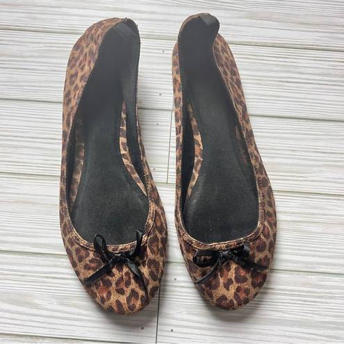 Gap   Women's Animal Print Bow Style Ballet Flats Sz 7