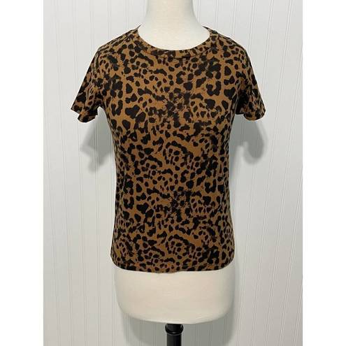 n:philanthropy  Jigsaw BFF T-Shirt Leopard Animal Print Brown Black XS