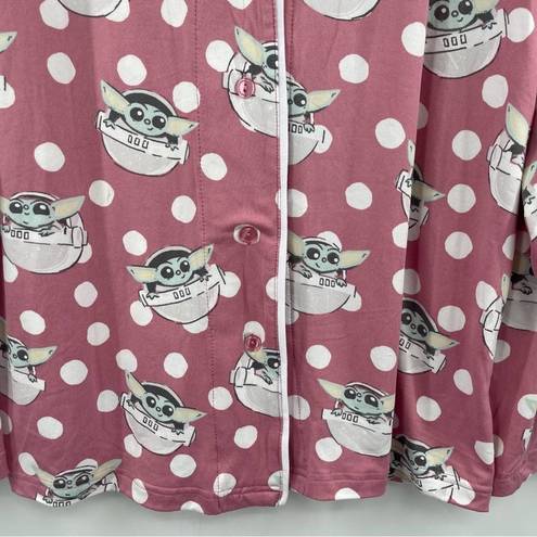 Star Wars  Baby Yoda SZ Large Slumber Pajama Top Comfy Cozy Soft Pink Mandalorian