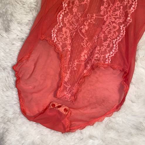 Daisy Fuentes Medium Coral Pink #Lace Bodysuit