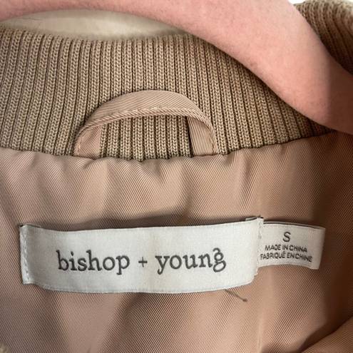 Bishop and Young  Blush Pink Satin Bomber Jacket