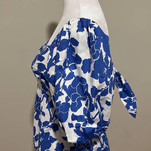 Tuckernuck  Hyacinth House Blue Floral Fiori Puff Sleeve Blouse NWT Size XS