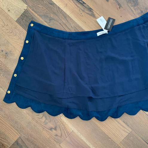 Sugar and L!ps Sugar + Lips Suede Scalloped Hem Mini Skirt Size Small  