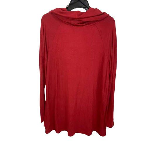 Mulberry Gibsonlook Convertible Neckline Cozy Fleece Sweater  Wine Medium NEW