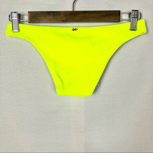 PilyQ NEW REVOLVE X  Pineapple Reef Neon Yellow Cheeky Bikini Swim Bottoms S