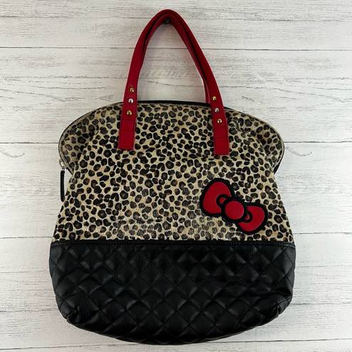 Lounge Fly  Leopard Print Hello Kitty Large Tote Bag