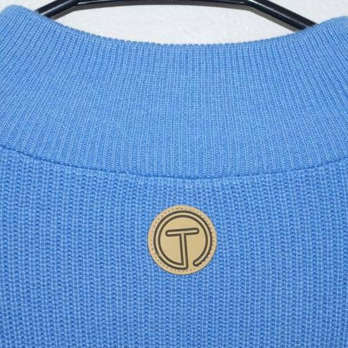 Talbots  Marl Half-Zip Sweater in Blue Iris Pullover Casua Size Large Petite