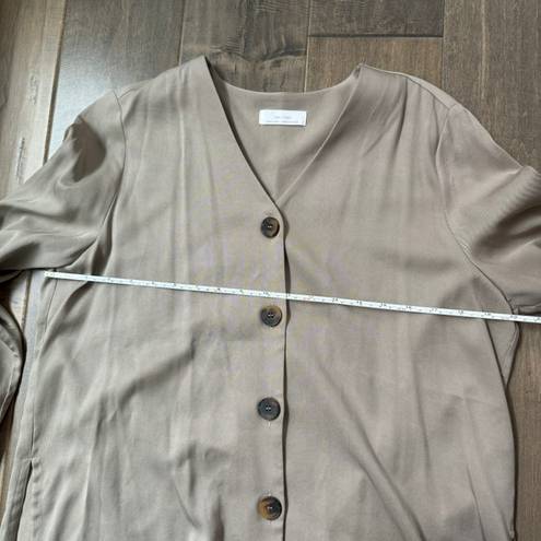 Oak + Fort  Button Down V-Neck Long Sleeve Shirt