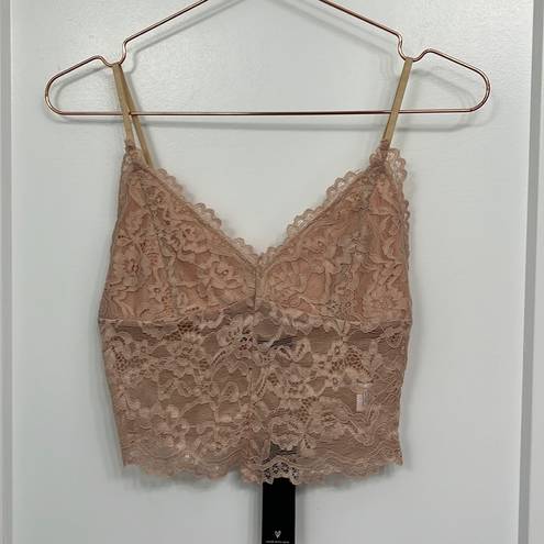 Lulus NEW  LACE PINK ROSE BRALETTE size small