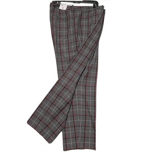 Tommy Hilfiger 𝅺 plaid skinny pants flex PLUS SIZE 24 Flattering career Gray Red