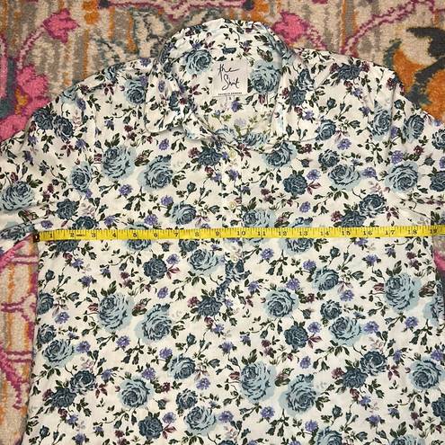 Tuckernuck  The Shirt Rochelle Behrens Floral Pullover Button Down Top Size Small