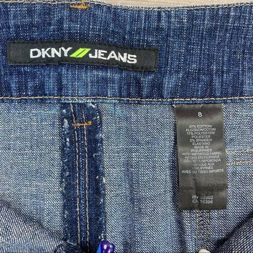 DKNY  Jeans Pleated Stretch Denim Mini Skirt 8 Blue NWT