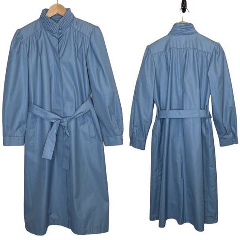 London Fog Vintage  Belted Trench Coat Maincoats Longline Blue Long, size 10P