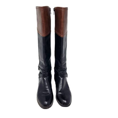 Unisa  Trinee Two Tone Stretch Calf Buckle Detail Knee High Riding Boots Size 8 M