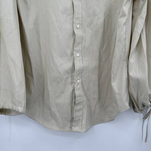 Polo 2023  Ralph Lauren Women's Cinch Elastic Cuff Button Front Blouse Med