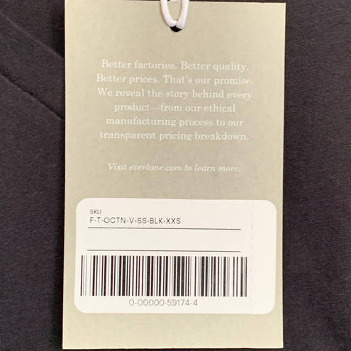 Everlane NWT  The Organic Cotton V-Neck Tee T-shirt in Black