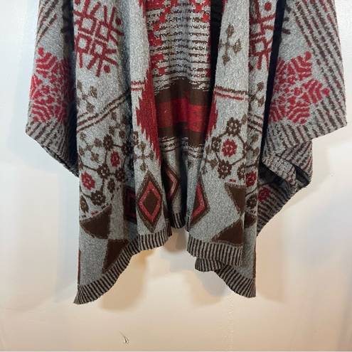 American Eagle  Aztec Poncho Sweater  Open front oversized Womens One Size