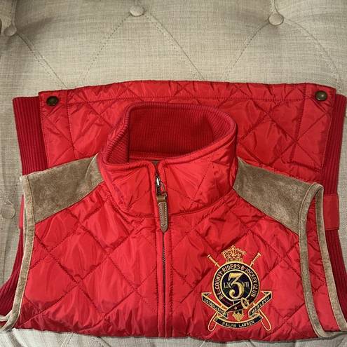 Polo  Ralph Lauren Red Quilted Equestrian Vest