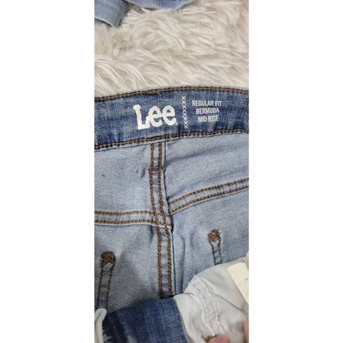 Lee  Regular Fit Bermuda Mid Rise Jean Shorts Size 10