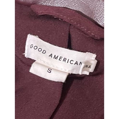 Good American  Better Than Leather Sculpted Blazer in Malbec003 Small Womens