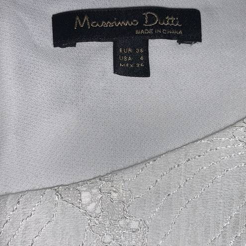 Massimo Dutti  Lace Overlay Flowy Sheer Wings Long Sleeve Dressy Top Sz 4