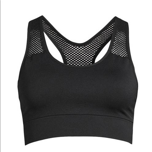 Avia  Womens Seamless Sports Bra Size Medium 8-10 Minimum Support Pads Black  New