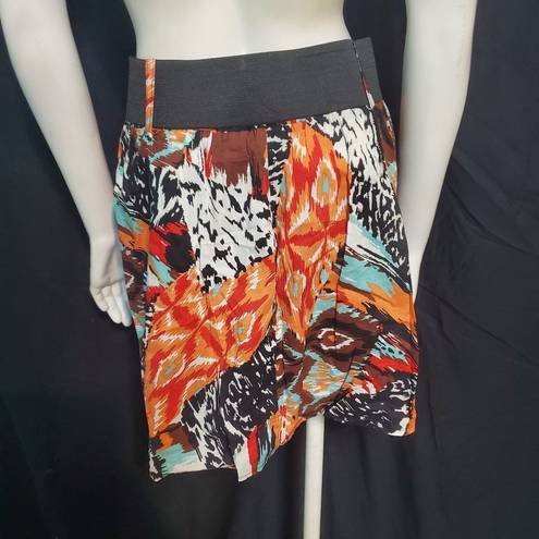 Tracy Evans HP!  Multicolored Tribal Print Skirt & Belt