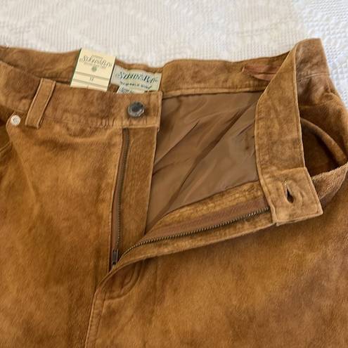 St. John’s Bay NWT  Suede Leather Lined Washable Pants Nutmeg Size 12