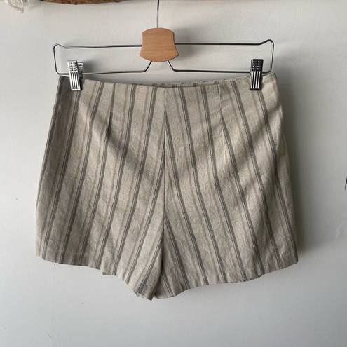 Pull & Bear  Beige Boho Striped Side Button Skort