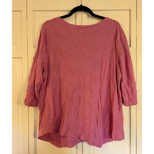 Habitat  purple textured crewneck blouse xl