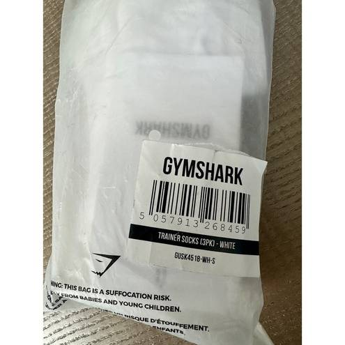 Gymshark New  Unisex Trainers 3 Pack Socks - Size S (3- 6) - White