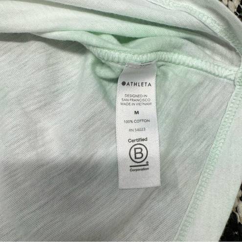 Athleta Athlete Daily Crew tie dye green white short sleeve crew neck top