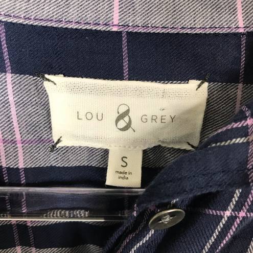 Lou & grey  | Navy Plaid Button Up Shirt