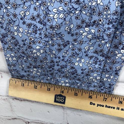 The Loft  Womens Pants Sz 8 The Riviera Slim Blue Floral Crop Cropped Ankle Mid Rise