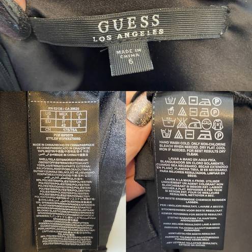 Guess  Lace Bustier Corset and Faux Suede Bodycon Black Mini Dress, size 6