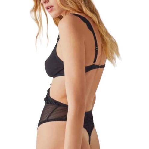 We Are HAH  Key To Ur Heart Sheer Mesh Bodysuit Cut Out Side In Noir/Black XS NWT