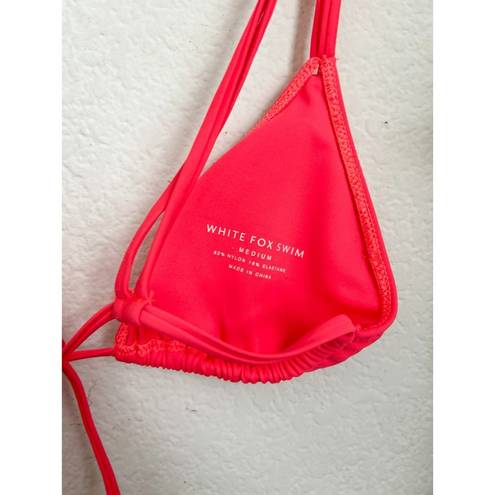 White Fox Boutique White Fox neon pink triangle bikini top size M