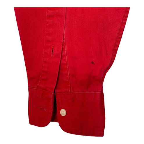 Polo VTG  Ralph Lauren Womens Shirt Size Large Button Front Red Compass Evergreen
