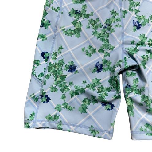 Tuckernuck  Light Blue English Ivy 7” Ava Bike Shorts US S