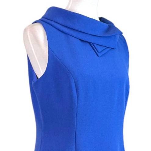 Harper Rose Sheath Midi Dress Fold Collar Sleeveless Blue Purple Women’s Size 12