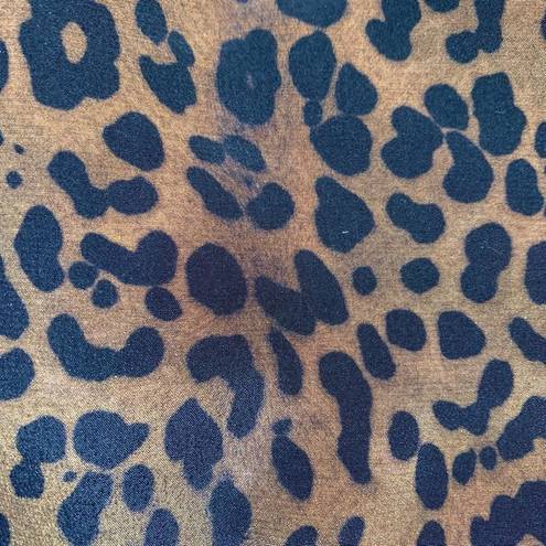 Lafayette 148  New York Diana Shirt Leopard Print Tie Front Long Sleeve Blouse