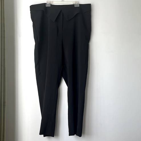 Fashion to figure Black Foldover Front Trousers Plus Size 3X NWT