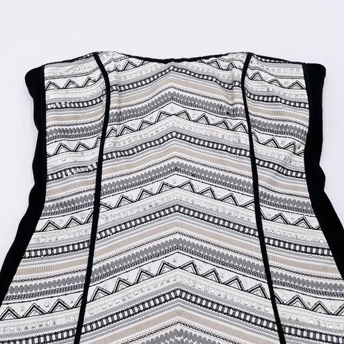 White House | Black Market  Embroidered Stud Ponte Black & White Bustier Corset Top