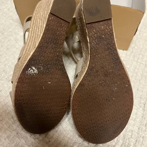 Michael Kors Michael  Berkeley Metallic Linen Wedge Size 7.5