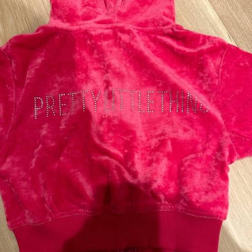 Pretty Little Thing NWT Pink  Velour Jacket