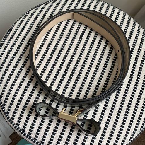 Kate Spade  Silver Glitter Leather Bow Belt XL