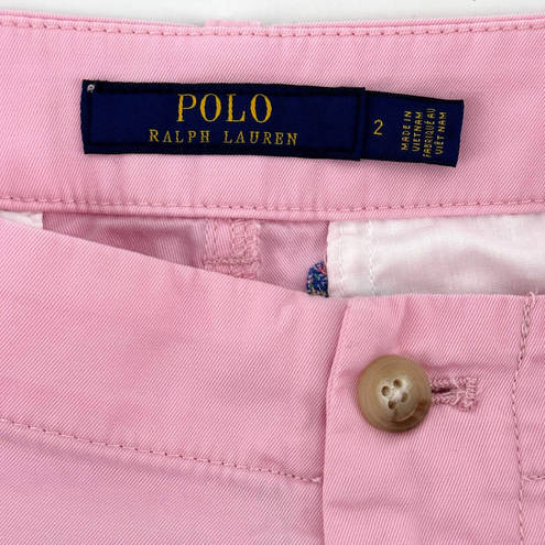 Polo  Ralph Lauren Embroidered Pineapple Shoe Pink Chino Shorts Size 2 3"