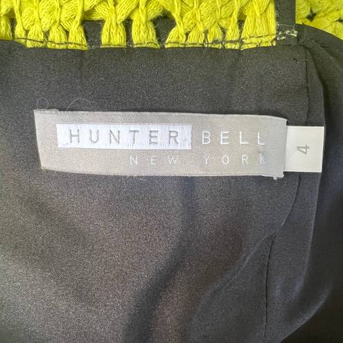 Hunter Bell Yellow & Black Crochet Skater Dress