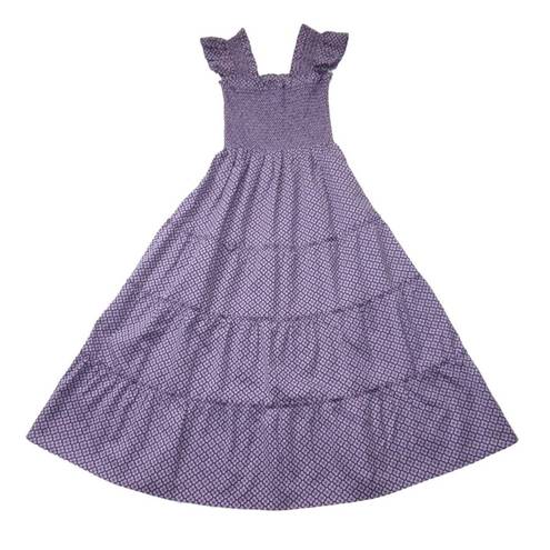 Hill House NWT  Ellie Nap Dress in Plum Floral Brocade Smocked Tiered Midi XS